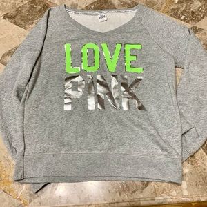 VS Pink pullover- size L-EUC